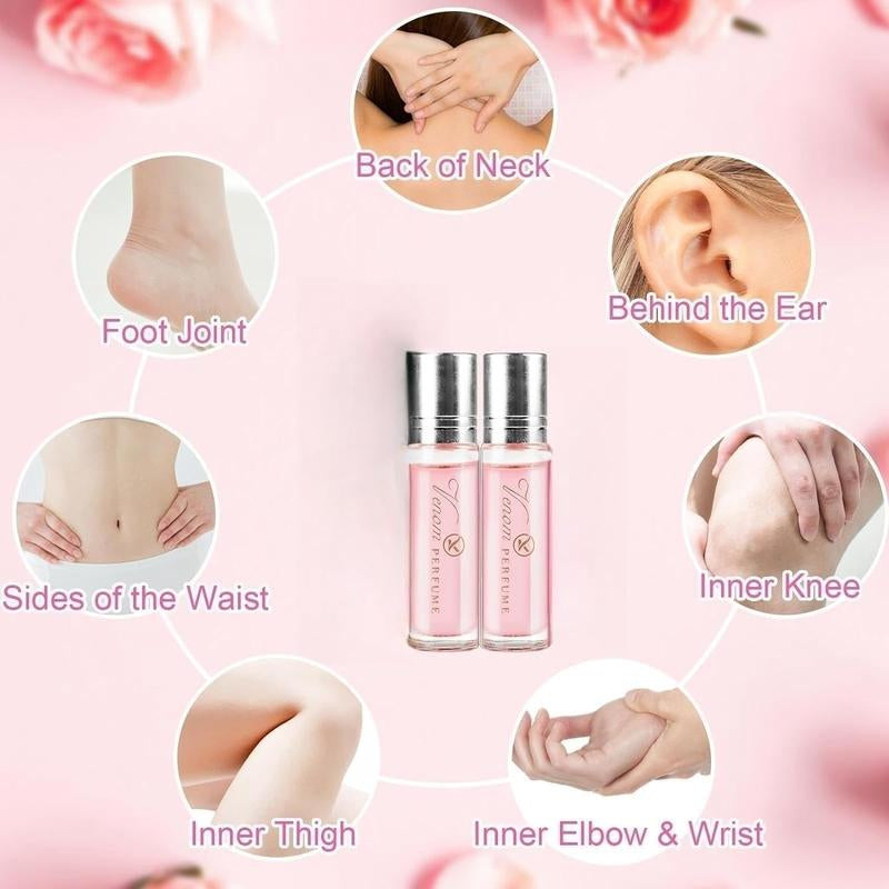 2PCS Pheromone Perfume for Women- Long Lasting Roll on Mini Perfume Aromatic Fragrance for Her Increases Confidence Quality Natural Parfum Oil Long Lasting Scent
