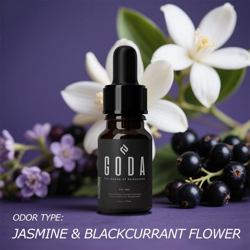 GODA Pheromone Perfume for Women - Long-Lasting Women'S Fragrance with Jasmine and Rose Flower Fragrance Oils with Sweet Notes - Vegan and Cruelty-Free Travel Fragrance - 15 Ml / 0.50 Fl.