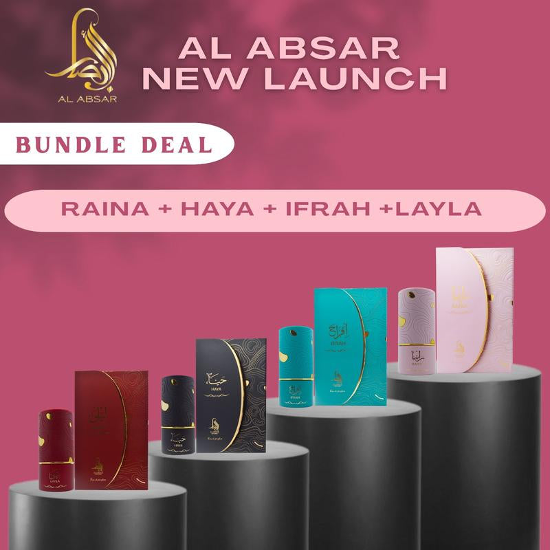 Al Absar New Launch Perfume Bundle - Haya, Ifrah, Rania & Layla for Women 100Ml Each - Delighful Fragrances