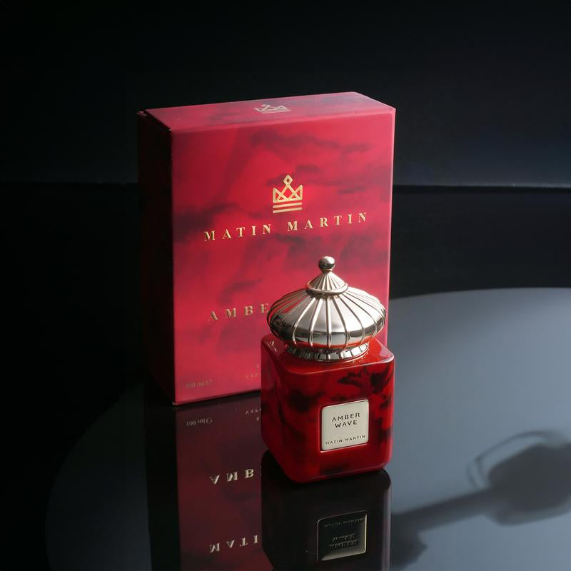 Matin Martin Amber Wave - Amber Woody Fragrance for Women and Men - Perfume for Men with Leather Notes - Arabian Perfume for Women - Unisex - 3.4 Oz Huda Perfume
