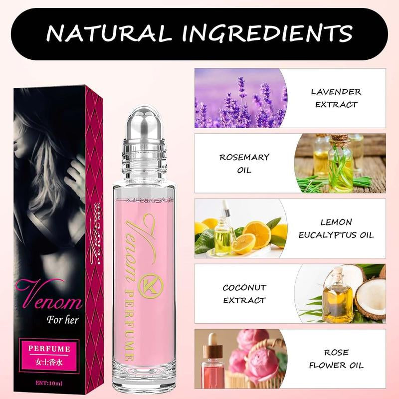 2PCS Pheromone Perfume for Women- Long Lasting Roll on Mini Perfume Aromatic Fragrance for Her Increases Confidence Quality Natural Parfum Oil Long Lasting Scent
