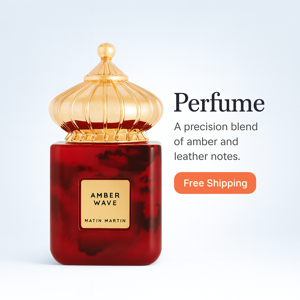 Matin Martin Amber Wave - Amber Woody Fragrance for Women and Men - Perfume for Men with Leather Notes - Arabian Perfume for Women - Unisex - 3.4 Oz Huda Perfume
